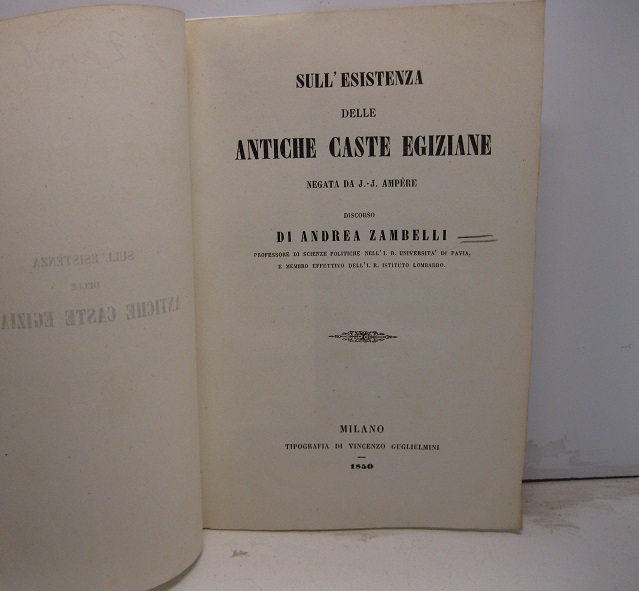 Sull'esistenza delle antiche caste egiziane negata da J.-J. Ampère